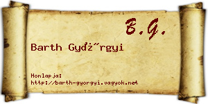 Barth Györgyi névjegykártya